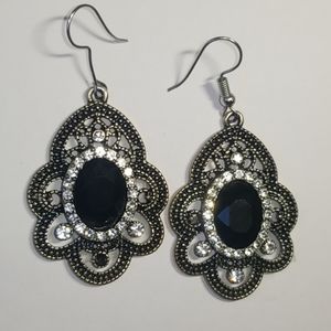 Black stone earrings